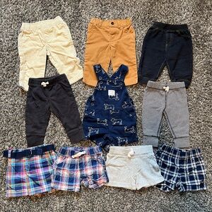 6mo Assorted Baby Pants and Shorts Bundle